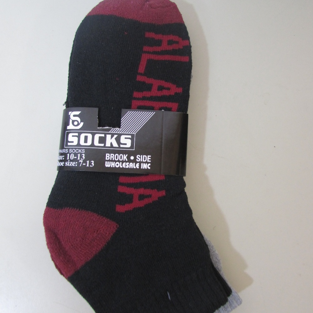 Alabama Socks Fits shoe sz 7-13  New 3 pair